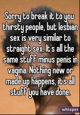 sorry to break it to you thirsty people but lesbian sex is very 